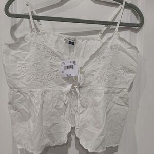 NWT American EAGLE White Embroidered Blouse